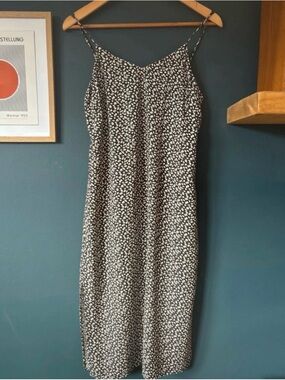 & Other Stories Black and White Printed Midi Slip Dress